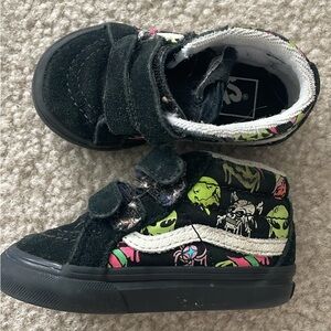 Vans Black High-Top Sneakers with glow in the dark Halloween accent